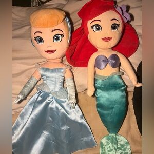 Disney Princess 15” Plush Dolls - Ariel and Cinderella